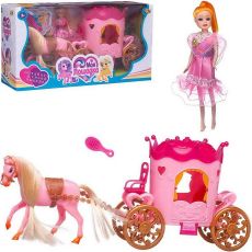 Игровой набор ABTOYS МОЯ ЛОШАДКА. КАРЕТА С РОЗОВОЙ ЛОШАДКОЙ И КУКОЛКОЙ