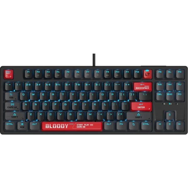 Клавиатура проводная A4Tech Bloody AT87 USB, механическая, черный/красный