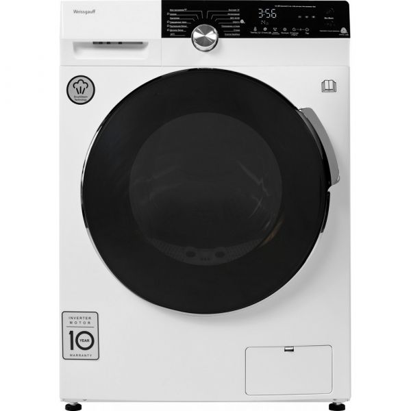 Стиральная машина Weissgauff WM 5649 DC Inverter Steam фронтальная 9 кг белый